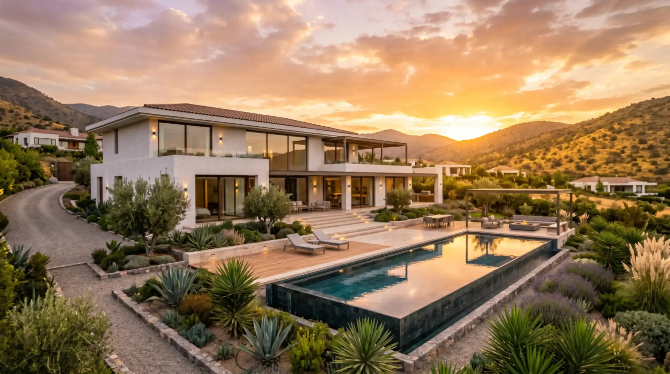 Casa premium en Chicureo, Colina, con arquitectura mediterránea y terminaciones de lujo