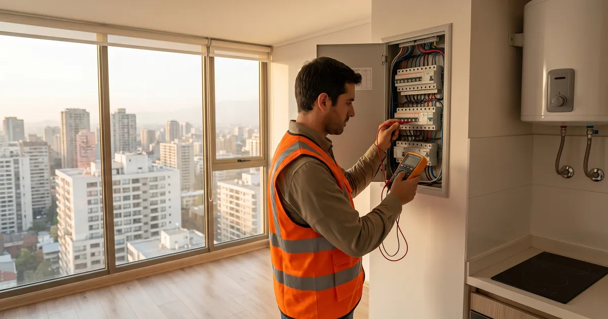 Revisión y auditoría técnica de un departamento de inversión full-electric en Santiago Centro
